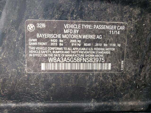 Photo 10 from auction – 2015 BMW 328 I with VIN WBA3A5G58FNS83975