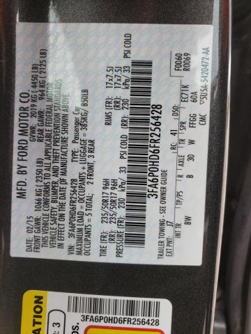 Photo 10 from auction – 2015 FORD FUSION SE with VIN 3FA6P0HD6FR256428