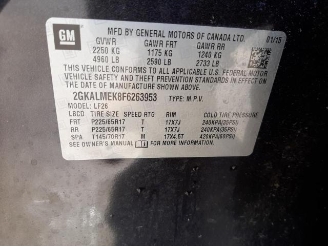 Photo 10 from auction – 2015 GMC TERRAIN SL with VIN 2GKALMEK8F6263953
