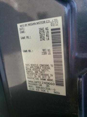 Photo 10 from auction – 2012 NISSAN ALTIMA BAS with VIN 1N4AL2AP7CC240660