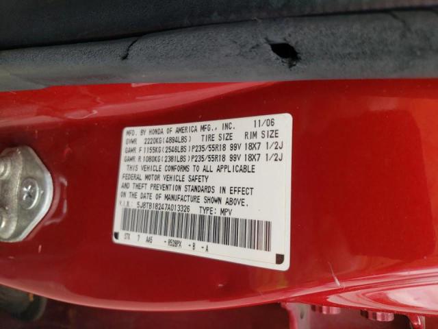 Photo 10 from auction – 2007 ACURA RDX with VIN 5J8TB18247A013326