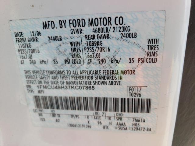 Photo 1 from auction – 2007 FORD ESCAPE HEV with VIN 1FMCU49H37KC07865
