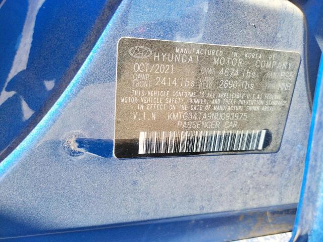 Photo 10 from auction – 2022 GENESIS G70 BASE with VIN KMTG34TA9NU093975