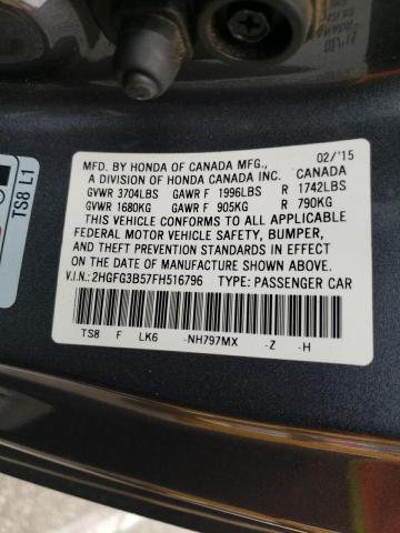 Photo 10 from auction – 2015 HONDA CIVIC LX with VIN 2HGFG3B57FH516796