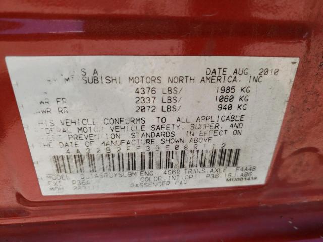 MITSUBISHI GALANT FE 2011 with VIN 4A32B2FF3BE009112 - Photo from auction