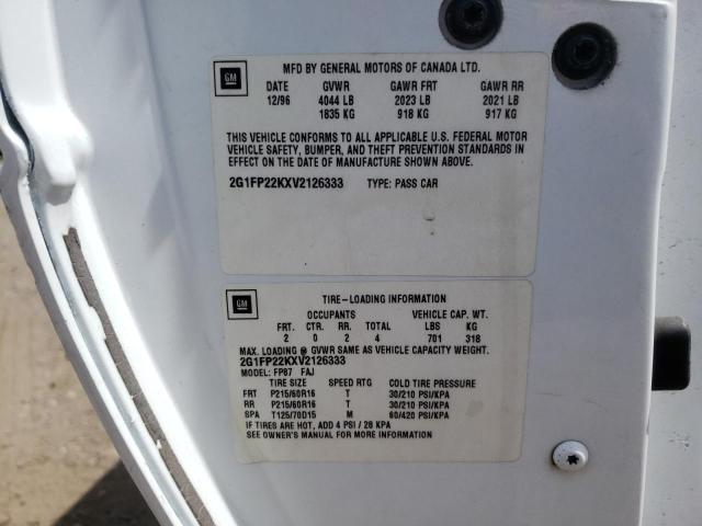Photo 10 from auction – 1997 CHEVROLET CAMARO BAS with VIN 2G1FP22KXV2126333