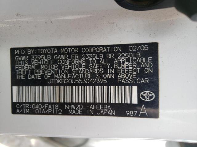 Photo 10 from auction – 2005 TOYOTA PRIUS with VIN JTDKB20U553042395