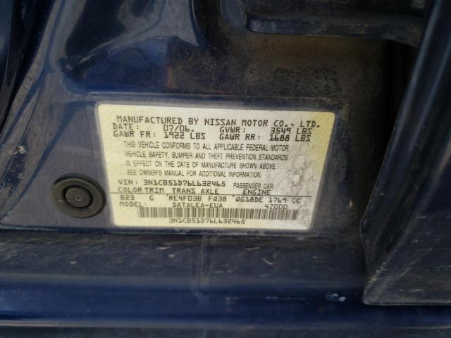 Photo 10 from auction – 2006 NISSAN SENTRA 1.8 with VIN 3N1CB51D76L632465