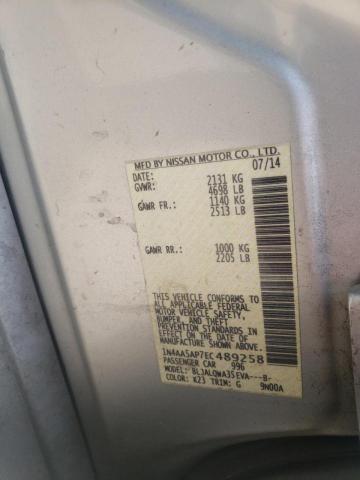 Photo 10 from auction – 2014 NISSAN MAXIMA S with VIN 1N4AA5AP7EC489258