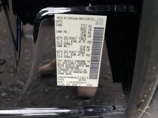 Photo 10 from auction – 2022 NISSAN FRONTIER with VIN 1N6ED1FK4NN621922