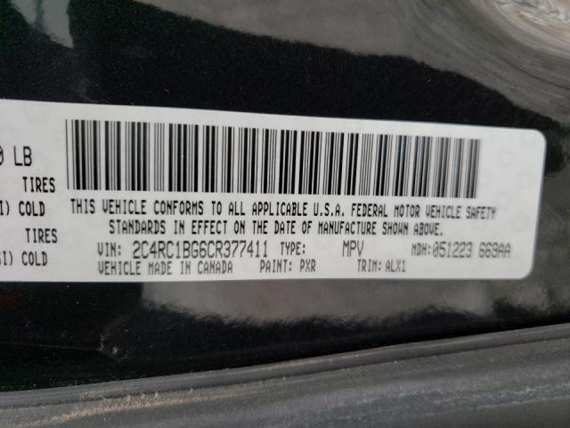 Photo 10 from auction – 2012 CHRYSLER TOWN & COU with VIN 2C4RC1BG6CR377411