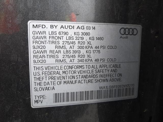 Photo 10 from auction – 2014 AUDI Q7 PREMIUM with VIN WA1LGBFE0ED017270