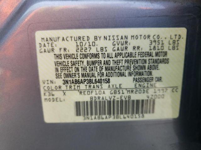 Photo 10 from auction – 2011 NISSAN SENTRA 2.0 with VIN 3N1AB6AP3BL640158