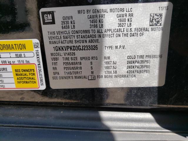 Photo 10 from auction – 2016 GMC ACADIA SLE with VIN 1GKKVPKD3GJ233026