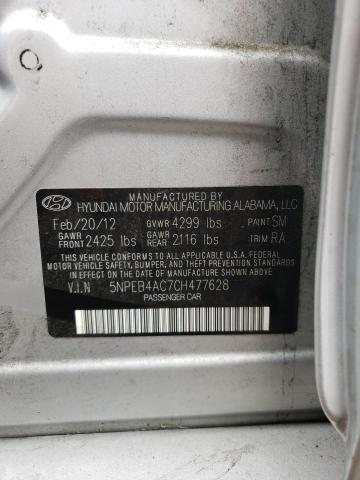 Photo 10 from auction – 2012 HYUNDAI SONATA GLS with VIN 5NPEB4AC7CH477628