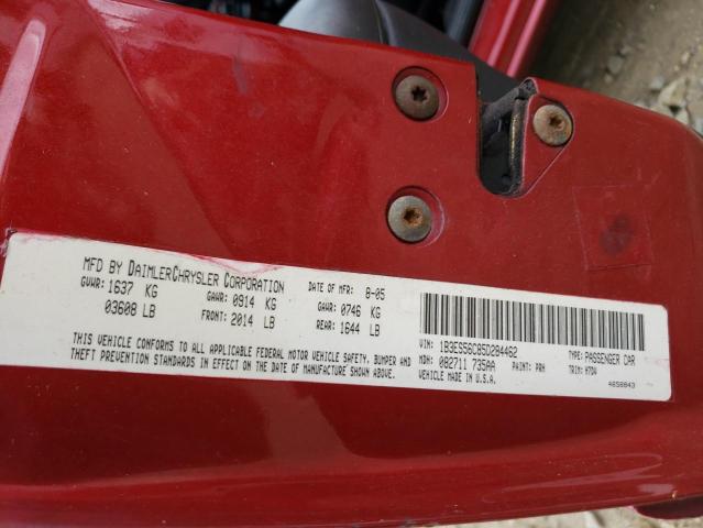 Photo 10 from auction – 2005 DODGE NEON SXT with VIN 1B3ES56C85D284462