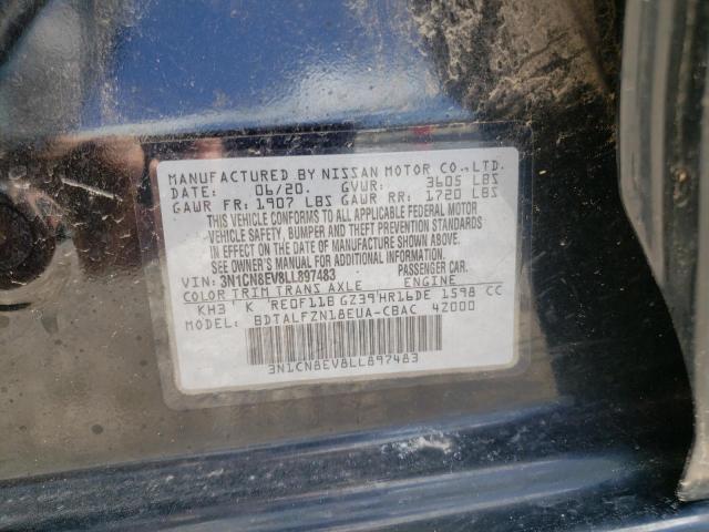 Photo 10 from auction – 2020 NISSAN VERSA SV with VIN 3N1CN8EV8LL897483