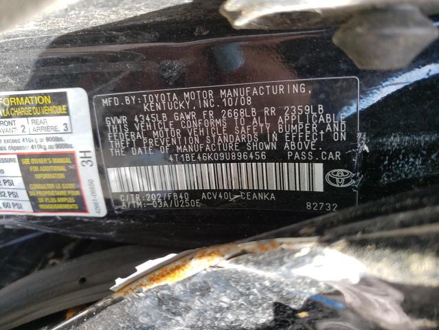 Photo 10 from auction – 2009 TOYOTA CAMRY BASE with VIN 4T1BE46K09U896456