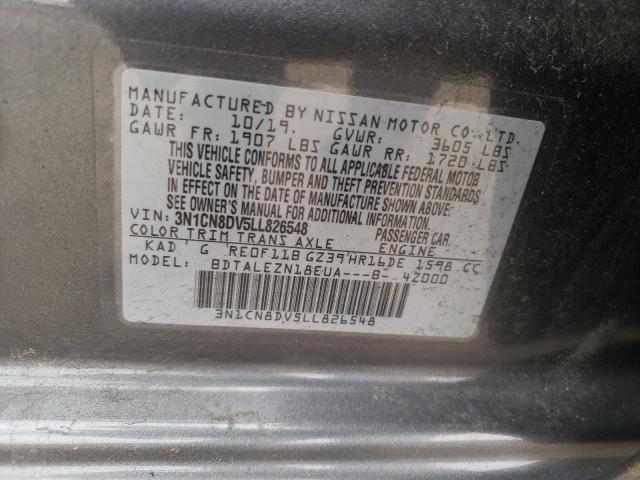Photo 10 from auction – 2020 NISSAN VERSA S with VIN 3N1CN8DV5LL826548