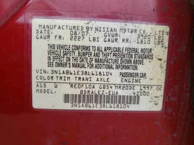 Photo 10 from auction – 2008 NISSAN SENTRA 2.0 with VIN 3N1AB61E38L618104