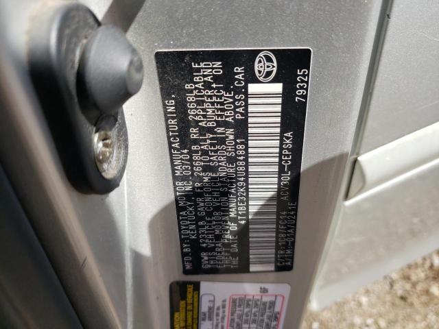 Photo 10 from auction – 2004 TOYOTA CAMRY LE with VIN 4T1BE32K94U884881