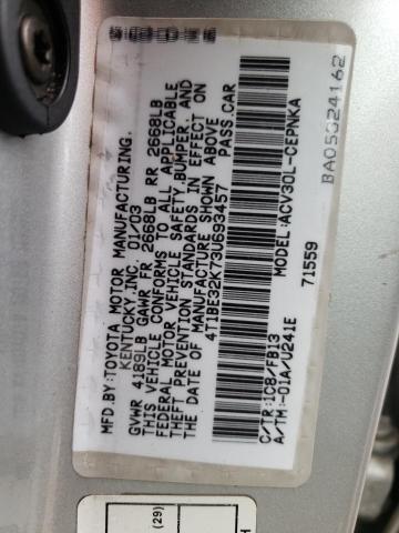 Photo 10 from auction – 2003 TOYOTA CAMRY LE with VIN 4T1BE32K73U693457
