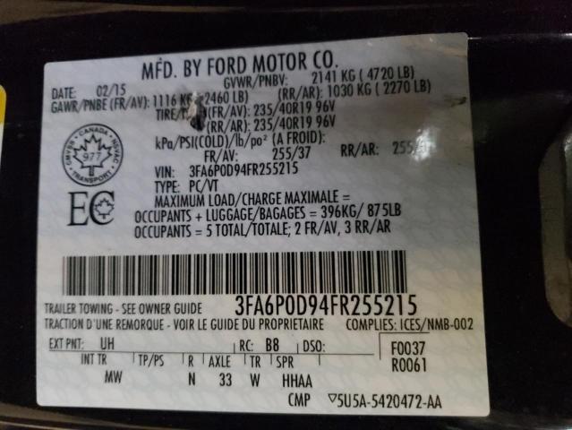 Photo 10 from auction – 2015 FORD FUSION TIT with VIN 3FA6P0D94FR255215