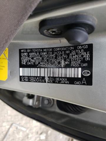 Photo 10 from auction – 2004 LEXUS ES 330 with VIN JTHBA30G045004397