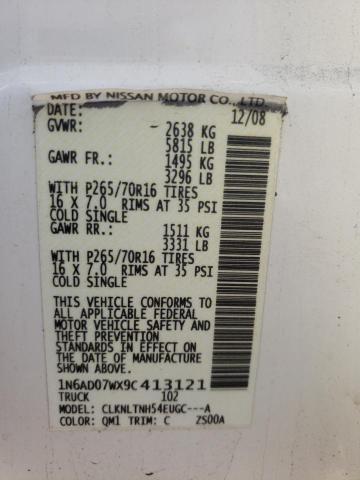 Photo 10 from auction – 2009 NISSAN FRONTIER C with VIN 1N6AD07WX9C413121
