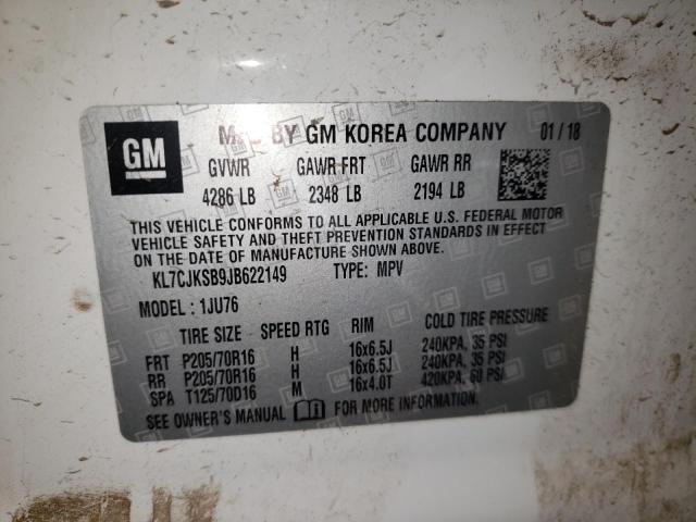 Photo 1 from auction – 2018 CHEVROLET TRAX LS with VIN KL7CJKSB9JB622149