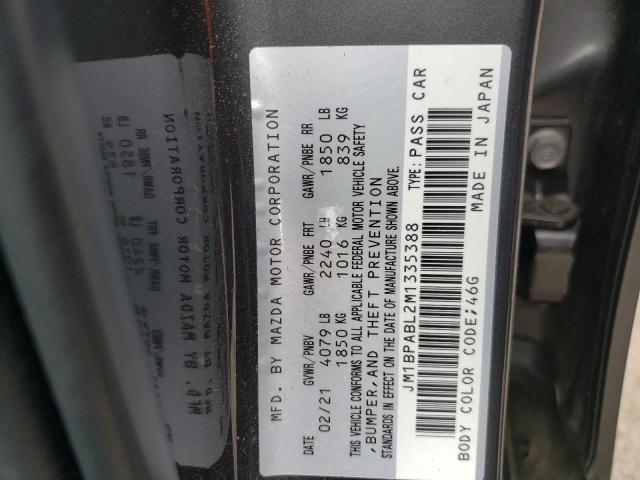 Photo 10 from auction – 2021 MAZDA 3 SELECT with VIN JM1BPABL2M1335388