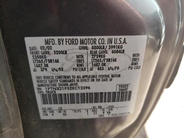 Photo 10 from auction – 2002 FORD F250 SUPER with VIN 1FTNX21F52EC12396