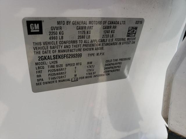 Photo 10 from auction – 2015 GMC TERRAIN SL with VIN 2GKALSEK6F6299399