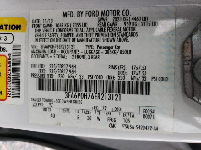 Photo 10 from auction – 2014 FORD FUSION SE with VIN 3FA6P0H76ER213121