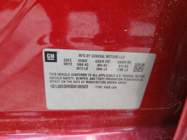 Photo 10 from auction – 2013 CHEVROLET SONIC LT with VIN 1G1JD5SH6D4106923
