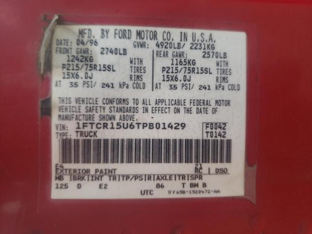 Photo 10 from auction – 1996 FORD RANGER SUP with VIN 1FTCR15U6TPB01429