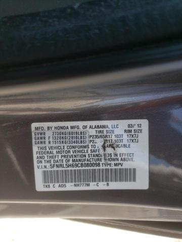 Photo 10 from auction – 2012 HONDA ODYSSEY EX with VIN 5FNRL5H69CB080098