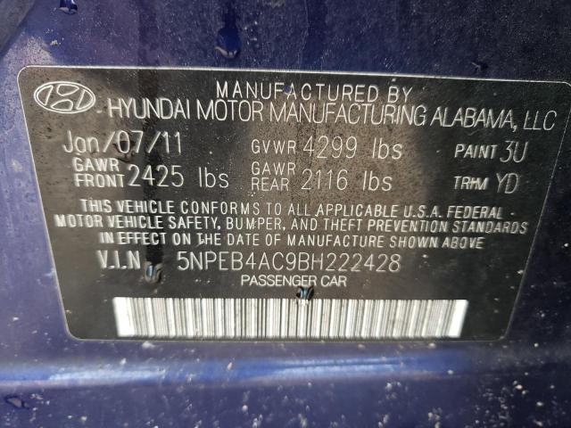 Photo 10 from auction – 2011 HYUNDAI SONATA GLS with VIN 5NPEB4AC9BH222428