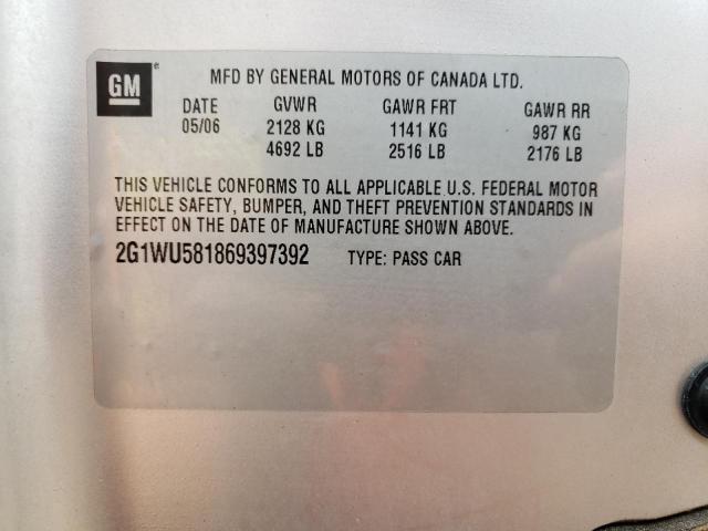 Photo 10 from auction – 2006 CHEVROLET IMPALA with VIN 2G1WU581869397392
