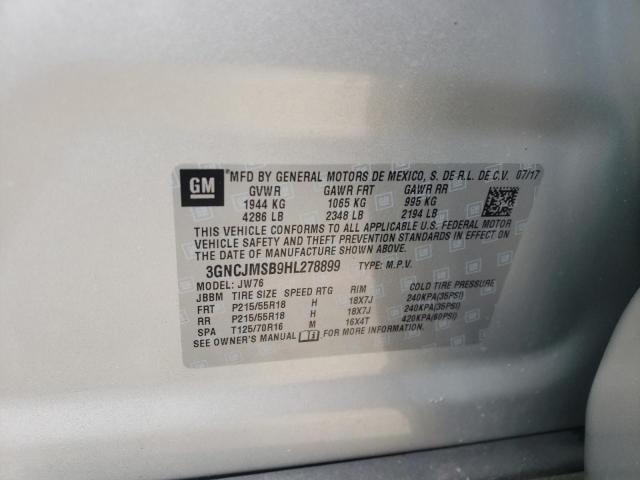 Photo 10 from auction – 2017 CHEVROLET TRAX PREMI with VIN 3GNCJMSB9HL278899
