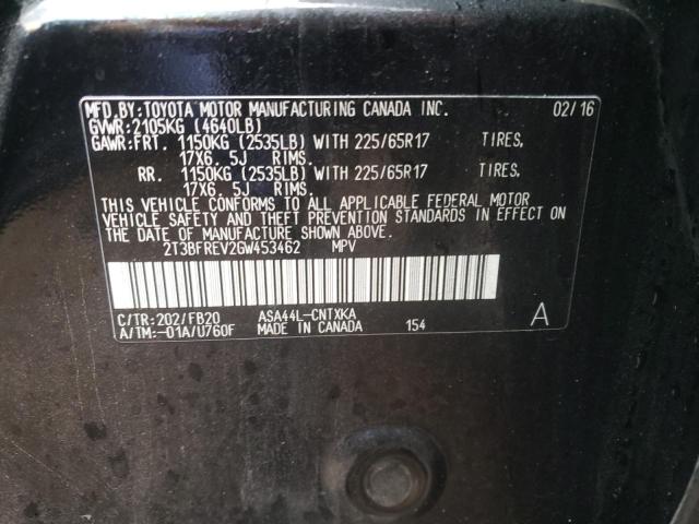 Photo 10 from auction – 2016 TOYOTA RAV4 LE with VIN 2T3BFREV2GW453462