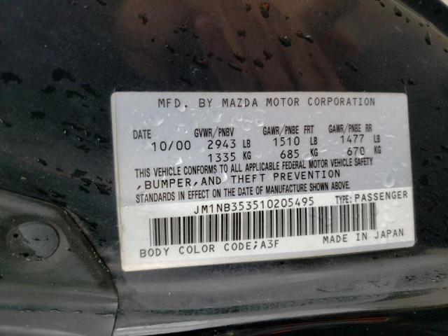 Photo 10 from auction – 2001 MAZDA MX-5 MIATA with VIN JM1NB353510205495