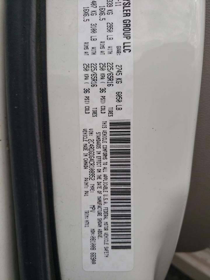 Photo 11 from auction – 2012 DODGE GRAND CARA with VIN 2C4RDGDG4CR108952