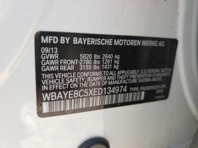 Photo 10 from auction – 2014 BMW 750 LI with VIN WBAYE8C5XED134974