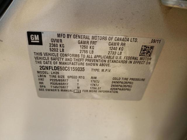 Photo 10 from auction – 2012 CHEVROLET EQUINOX LT with VIN 2GNFLDE50C6159035