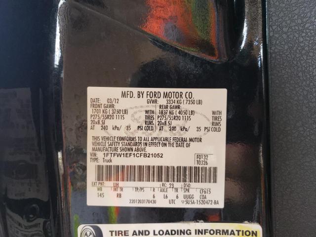 Photo 10 from auction – 2012 FORD F150 SUPER with VIN 1FTFW1EF1CFB21052