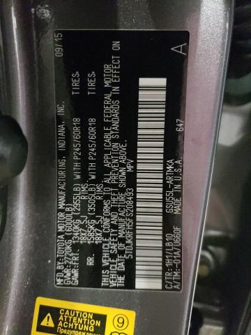 Photo 10 from auction – 2015 TOYOTA HIGHLANDER with VIN 5TDJKRFH5FS208493