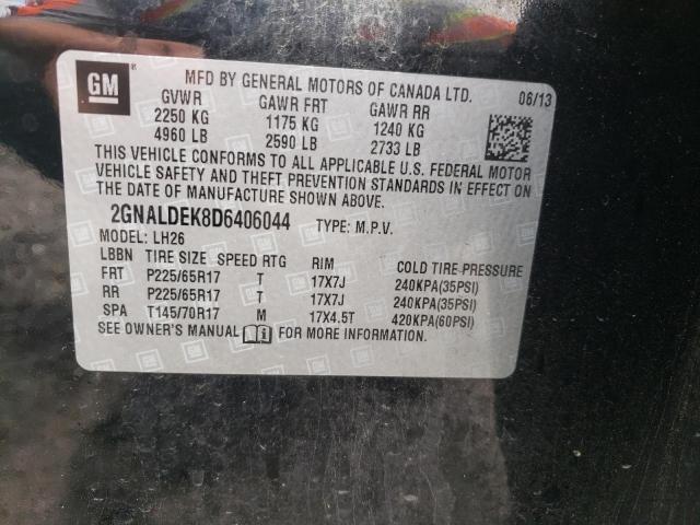 Photo 10 from auction – 2013 CHEVROLET EQUINOX LT with VIN 2GNALDEK8D6406044