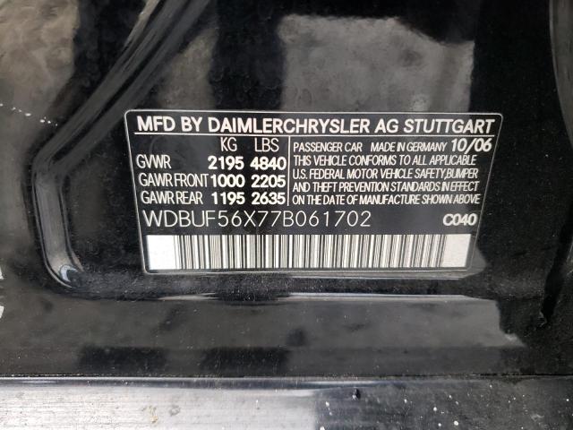 Photo 10 from auction – 2007 MERCEDES-BENZ E 350 with VIN WDBUF56X77B061702