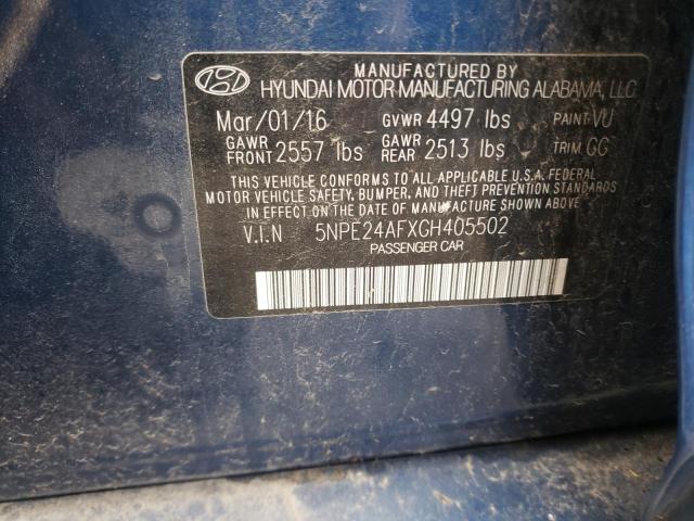 Photo 10 from auction – 2016 HYUNDAI SONATA SE with VIN 5NPE24AFXGH405502